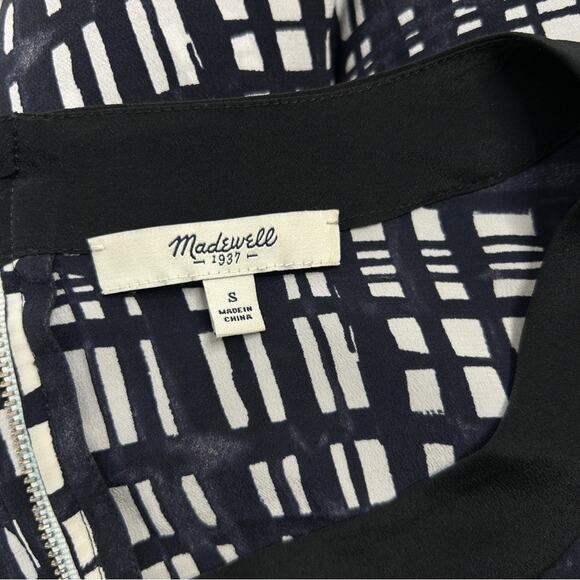 MADEWELL Mulberry Silk Top Womens Size Small Boxy Abstract Lightweight - Picture 8 of 9